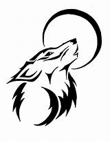 Wolf Tribal Tattoo Howling Moon Drawings Drawing Easy Deviantart sketch template