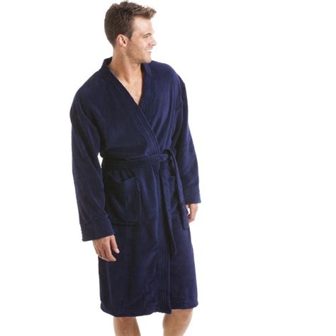 mens navy fleece dressing gown