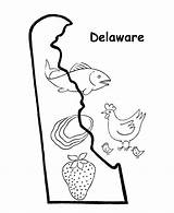 Delaware State Coloring Pages Outline Map Printables Usa Choose Board Go States sketch template