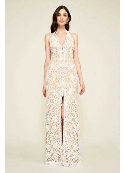 Elanor Sequin Embroidered Halter Wedding Dress Azz18014lbr