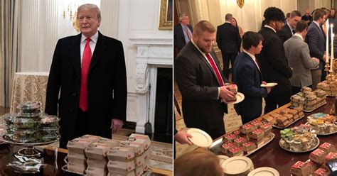 donald trump serves fast food  clemson tigers popsugar news