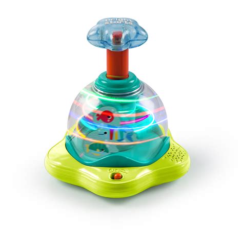 bright starts press glow spinner baby toy  lights  sounds