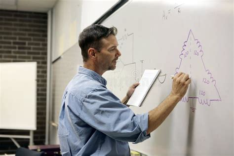 teacher writing  board stock image image   calculus