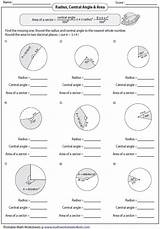 Sector Area Arc Length Worksheets Missing Sheet Circles Identifying sketch template