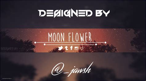 youtube channel banner template  moon flower youtube banner template