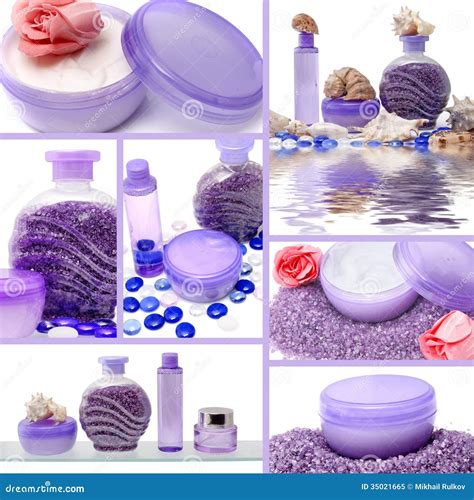 collage  cosmetic products stock image image  body container