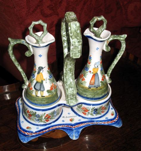 antique quimper pottery quimper pottery vinegar cruet condiment sets french country house