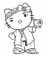 Kitty Hello Gangster Coloring Chola Pages Drawing Spongebob Tattoo Characters Town Drawings Cartoon Colouring Rec Ghetto Deviantart Gangsta Line Thug sketch template
