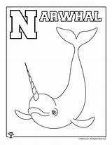 Coloring Pages Alphabet Letter Set Narwhal Kids Woojr Printable Activities Worksheets Crafts Animal Book sketch template