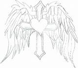 Wings Cross Coloring Pages Angel Sheets Template Templates Getdrawings sketch template