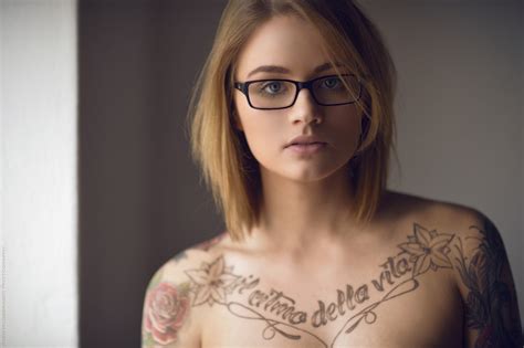 wallpaper face model blonde women with glasses tattoo head eye