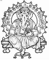 Coloring Pages Ganesh Ganesha Colouring Ganpati Drawing Chaturthi Kids Lord Adult Bappa Printable Sketch Color Drawings Elephant Designs Books Getcolorings sketch template