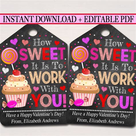 Valentines Day Coworker Favor Tags Company Staff Appreciation Etsy
