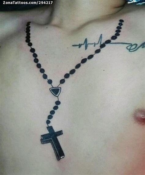 Tattoo Of Rosaries Religious Chest