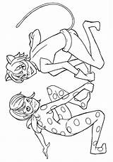 Ladybug Coloring Pages Noir Cat Girl Print Alps Catdog sketch template