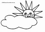 Himmel Sonne Ausdrucken Wolken Seite Wolke Malvorlagen sketch template