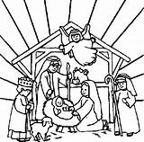 Nativity Drawing Scene Simple Jesus Getdrawings sketch template