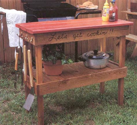 barbecue table outdoor wood plans