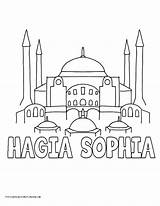 Istanbul Sophia Hagia Caleb Colorare sketch template