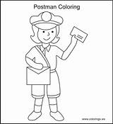 Postman Mailman Usps Coloringhome Colorings sketch template
