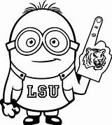 Coloring Lsu Pages Football College Minion Minions Sheets Print Kids Usc Ucla Popular Etsy sketch template