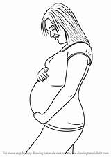 Pregnant Woman Draw Step Drawing Tutorials Other Drawingtutorials101 sketch template