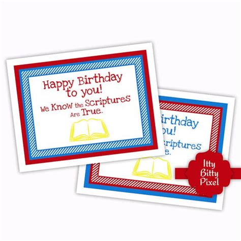 birthday cards lds primary  theme printable    scriptures