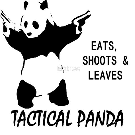 tactical panda eats shoots leaves art prints by meiwas redbubble