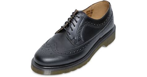dr martens  brogue leather derby lace  shoes  black lyst