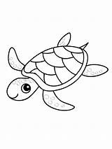 Coloring Turtle Pages Sea Printable Color sketch template