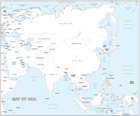 large asia colouring map cosmographics