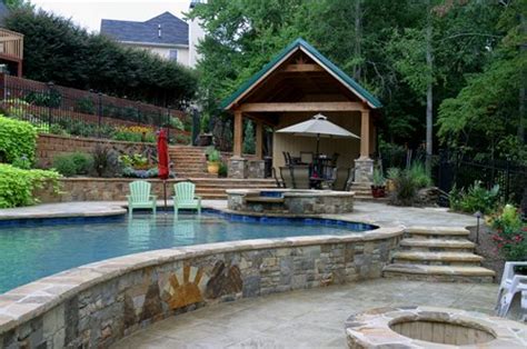 terraced swimming pool landscaping network