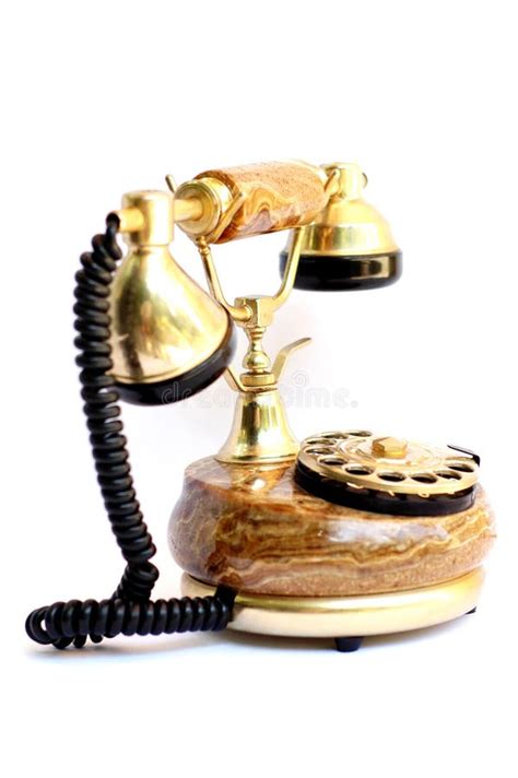 oude gouden telefoon stock afbeelding image  globaal