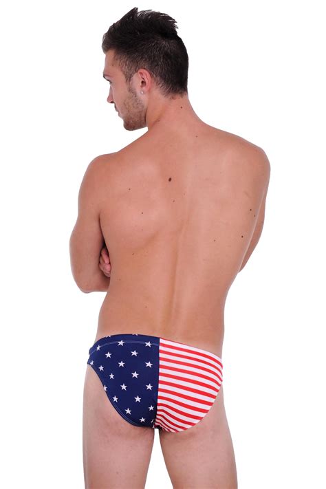 men s bikini usa flag stars and stripes red white blue patriotic beach