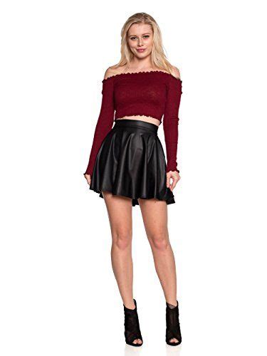 Faux Leather Back Gold Zip Crossdresser Mini Skater Skirt
