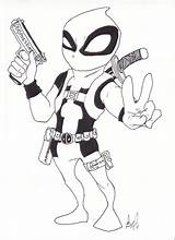 Deadpool Chibi Coloring Drawing Pages Deviantart Vs Cartoon Deathstroke Getdrawings Spider Popular sketch template