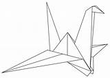Crane Paper Origami Outline Drawing Deviantart Getdrawings sketch template