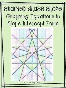 stained glass slope graphing equations  slope intercept form