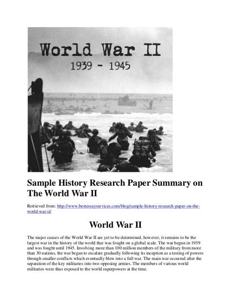 sample history research paper summary   world war ii