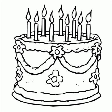 printable birthday cake coloring pages