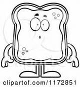 Toast Jam Mascot Clipart Outlined Coloring Vector Cartoon Surprised Thoman Cory Happy sketch template