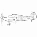 Hawker Hurricane Mk1 sketch template