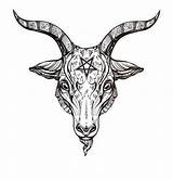 Satanic Demon Baphomet Drawing Goat Pentagram Head Clipart Clipartmag sketch template