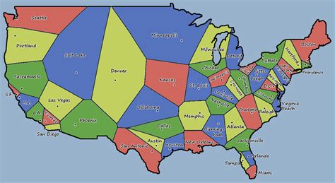largest metro areas  contiguous   nearest  usa map map cartography