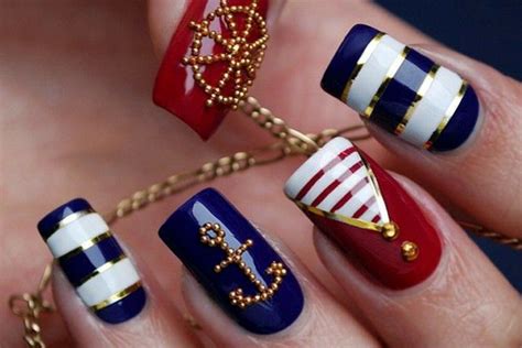 amazing anchor nail arts   anchor nail designs
