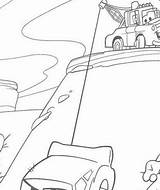 Lightning Mcqueen Mater Saves Coloring Cars Sad Pages Coloringpagesonly sketch template
