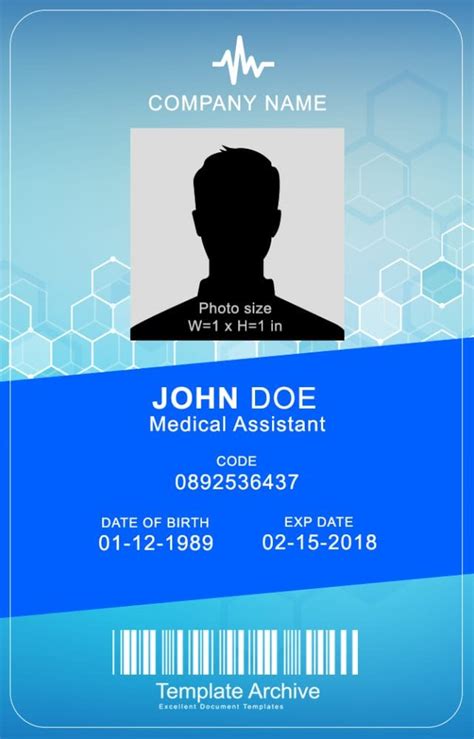 printable medical id card template printable templates