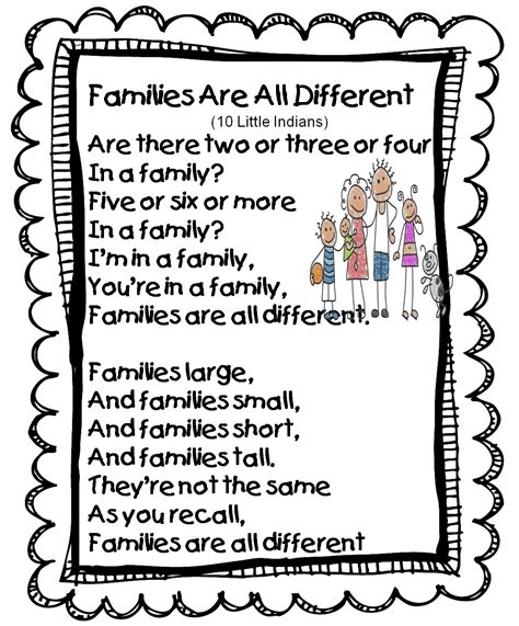 grade wow preschool family theme family poems preschool family