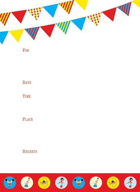 blank birthday party invitation template