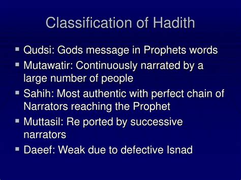 ppt second major source of islam hadith or sunnah the